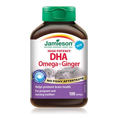Jamieson Prenatal Dha and Ginger Softgels 100 — vitamin supplement at The Boardwalk Pharmacy, Kitchener-Waterloo