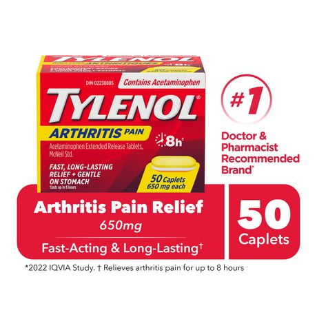 Tylenol Arthritis Pain 650 mg Tablets 50 — pain relief at The Boardwalk Pharmacy, Kitchener-Waterloo