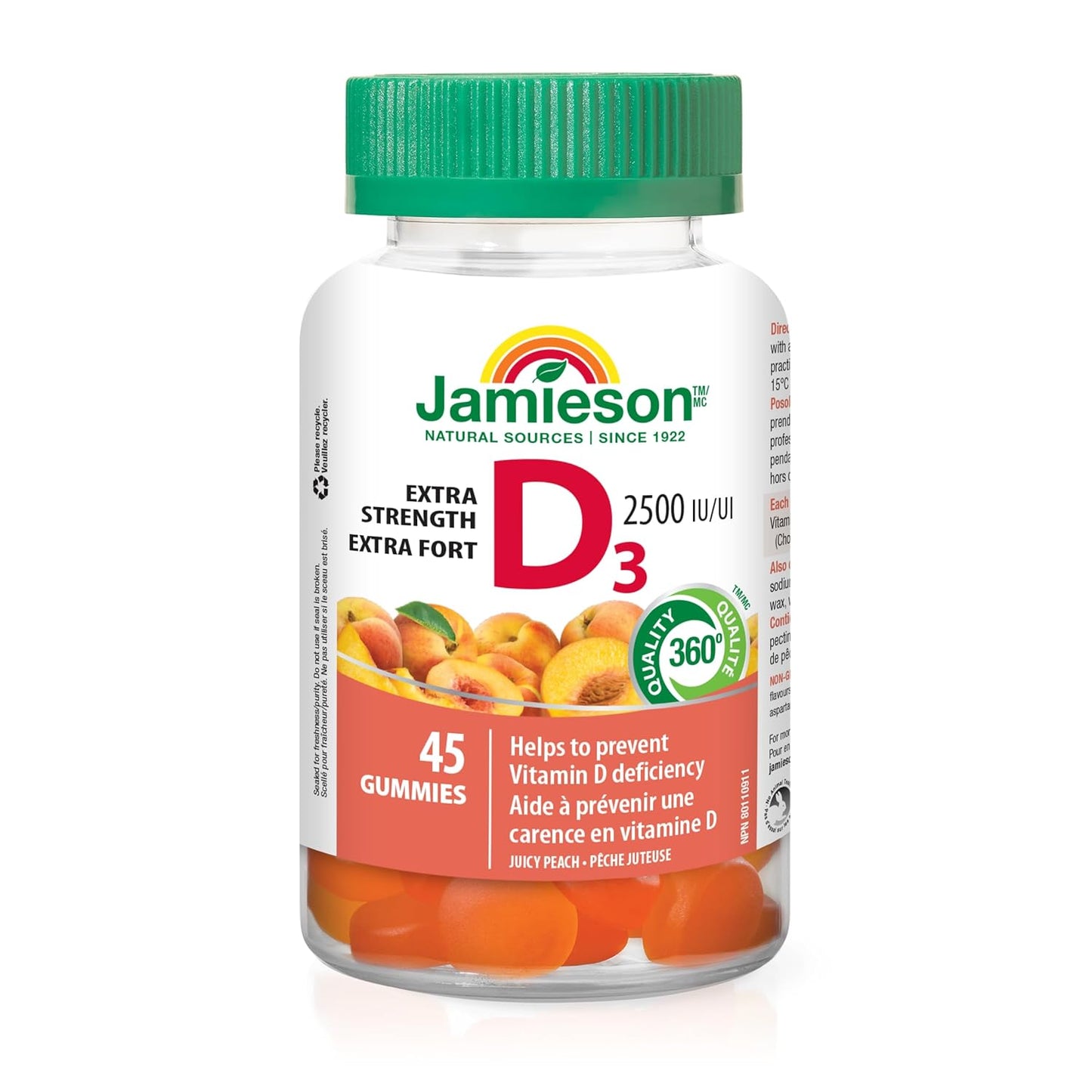 Jamieson Vitamin D 2500 IU Gummy 45 — vitamin supplement at The Boardwalk Pharmacy, Kitchener-Waterloo