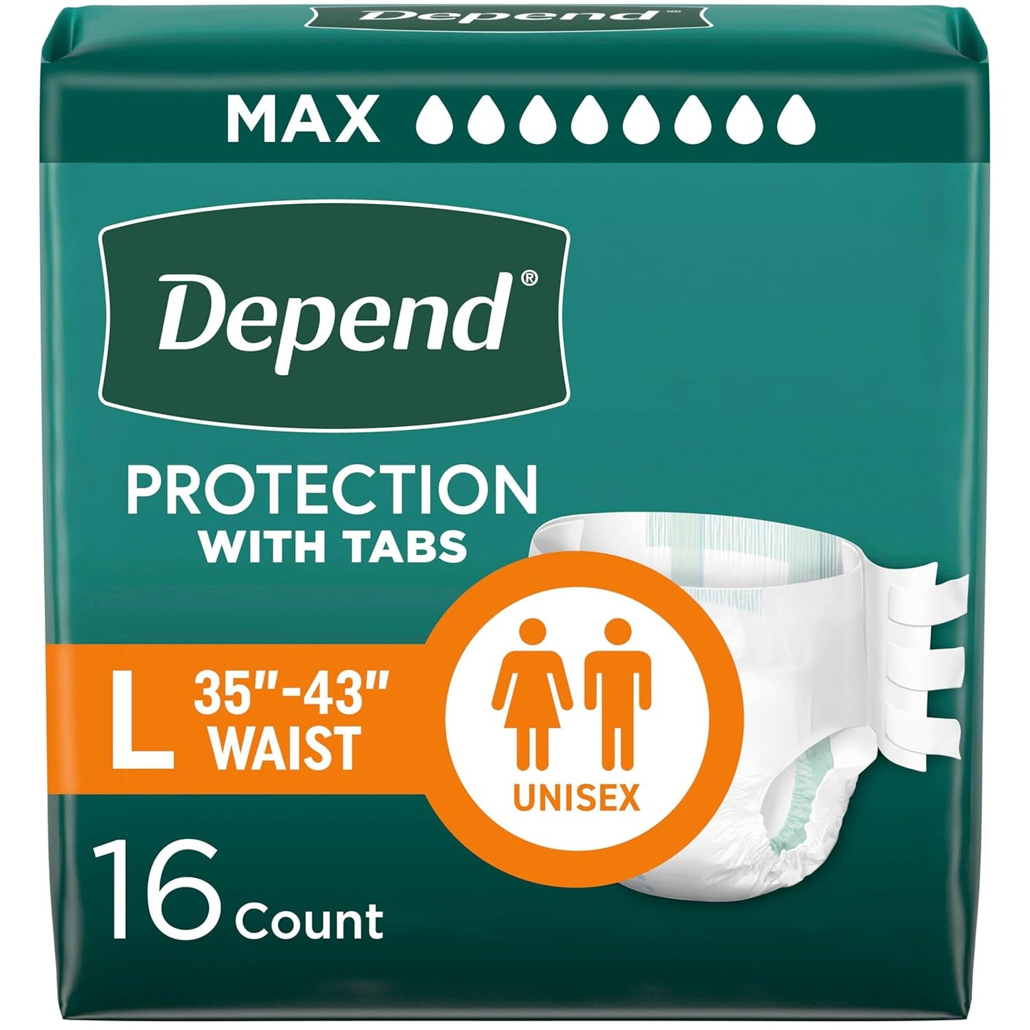 Depend Fit Brief Maximum Protection W / Tablets Lg 16 — incontinence at The Boardwalk Pharmacy, Kitchener-Waterloo