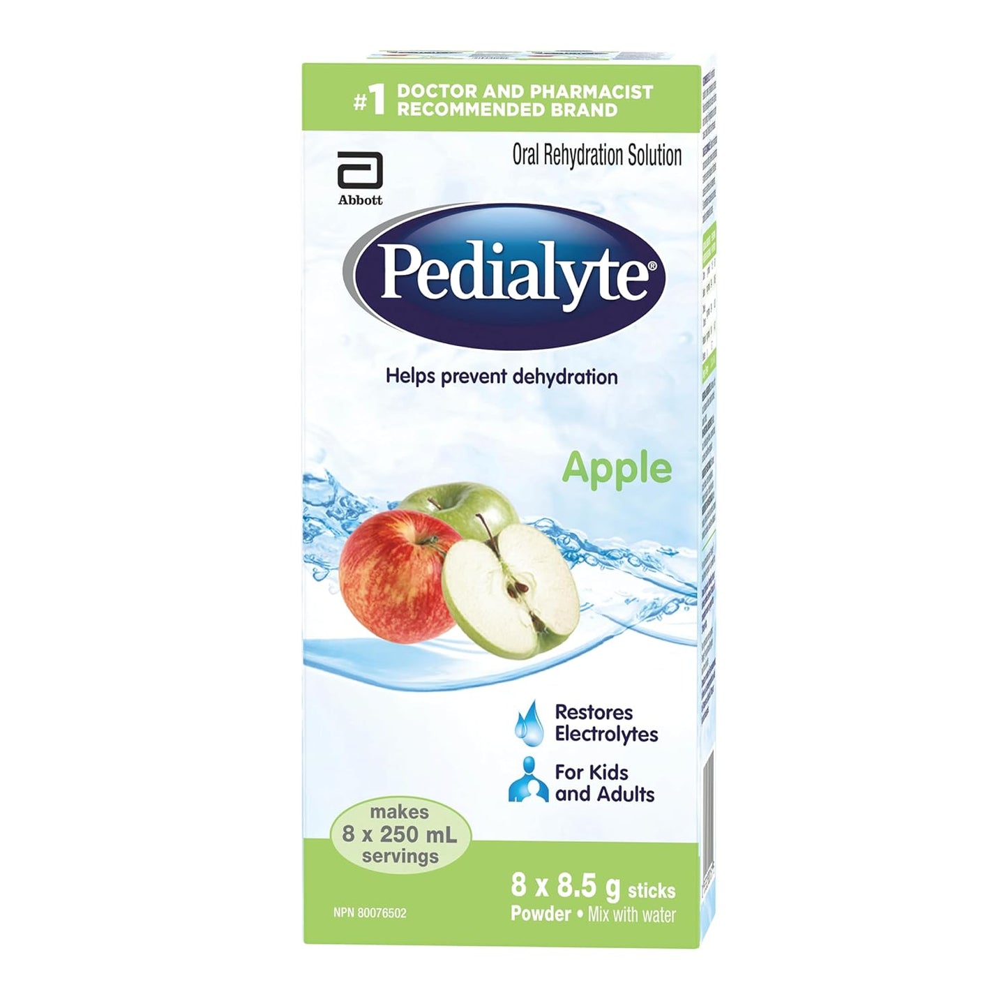 Pedialyte Apple 8x8.5g — pediatric at The Boardwalk Pharmacy, Kitchener-Waterloo