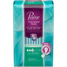 Poise Ultra Thin-Shape Pad 30's — incontinence at The Boardwalk Pharmacy, Kitchener-Waterloo