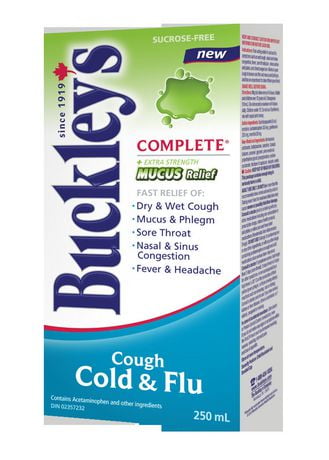 Buckley'S Complete Mucous Liquid 250 mL — cough and cold relief at The Boardwalk Pharmacy, Kitchener-Waterloo