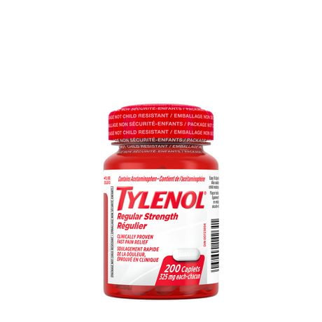 Tylenol Regular Easy to Open Caplets 200 — pain relief at The Boardwalk Pharmacy, Kitchener-Waterloo