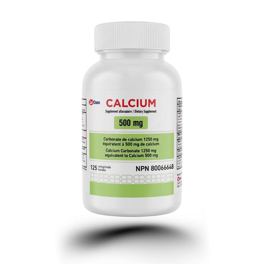 Atoma Calcium Carb 500 mg Tablets 100 — private label at The Boardwalk Pharmacy, Kitchener-Waterloo