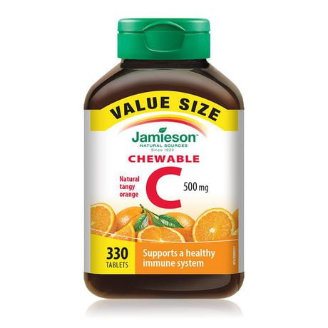 Jamieson Vitamin C Orange 500 mg Value Pack Tablets 330 — vitamin supplement at The Boardwalk Pharmacy, Kitchener-Waterloo