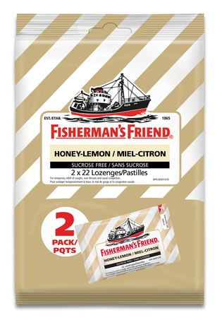 Fishermans Friend Loz Honey / Lemon Sugar Free 2x22 — cough and cold relief at The Boardwalk Pharmacy, Kitchener-Waterloo