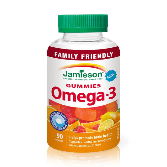 Jamieson Omega-3 75 mg Gummies 90 — vitamin supplement at The Boardwalk Pharmacy, Kitchener-Waterloo