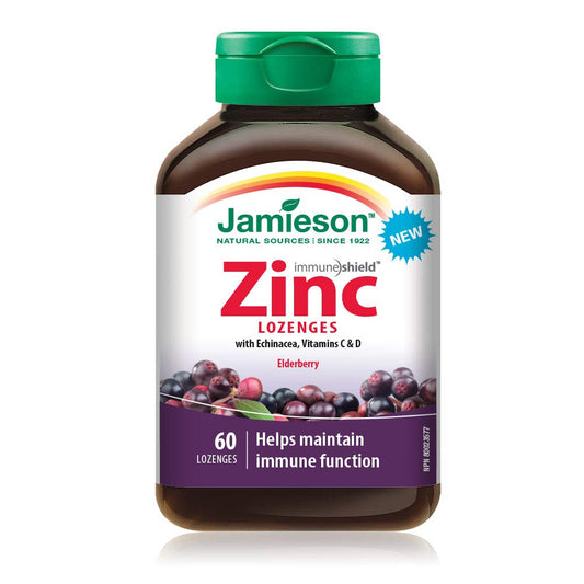 Jamieson Lozenges Zinc Elderberry 60 — vitamin supplement at The Boardwalk Pharmacy, Kitchener-Waterloo