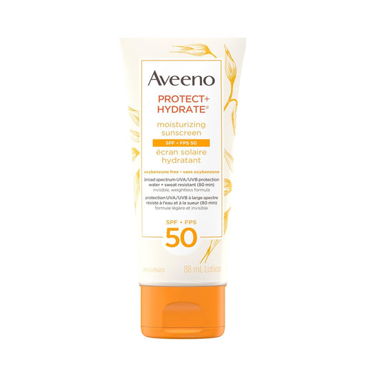 Aveeno Protect + Hydrate Lotion SPF 50 88 mL — skincare at The Boardwalk Pharmacy, Kitchener-Waterloo