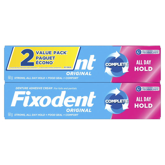 Fixodent Cream Original 2x68g — oral care at The Boardwalk Pharmacy, Kitchener-Waterloo