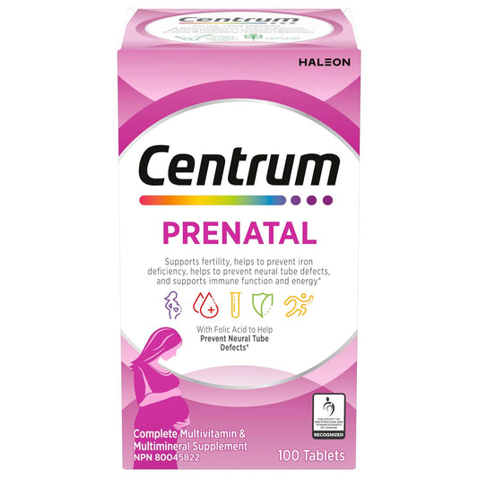 Centrum Prenatal Tablets 100 — vitamin supplement at The Boardwalk Pharmacy, Kitchener-Waterloo