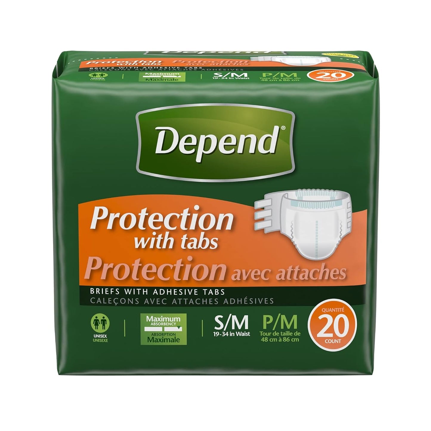 Depend Brief W / Tablets Maximum Protection Sm / Medicated 20 — incontinence at The Boardwalk Pharmacy, Kitchener-Waterloo