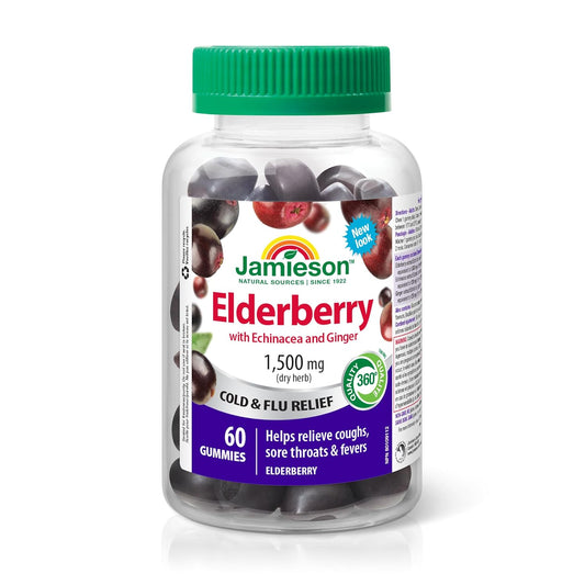Jamieson Echinacea Cold Flu Elderbrry Gummy 60 — vitamin supplement at The Boardwalk Pharmacy, Kitchener-Waterloo