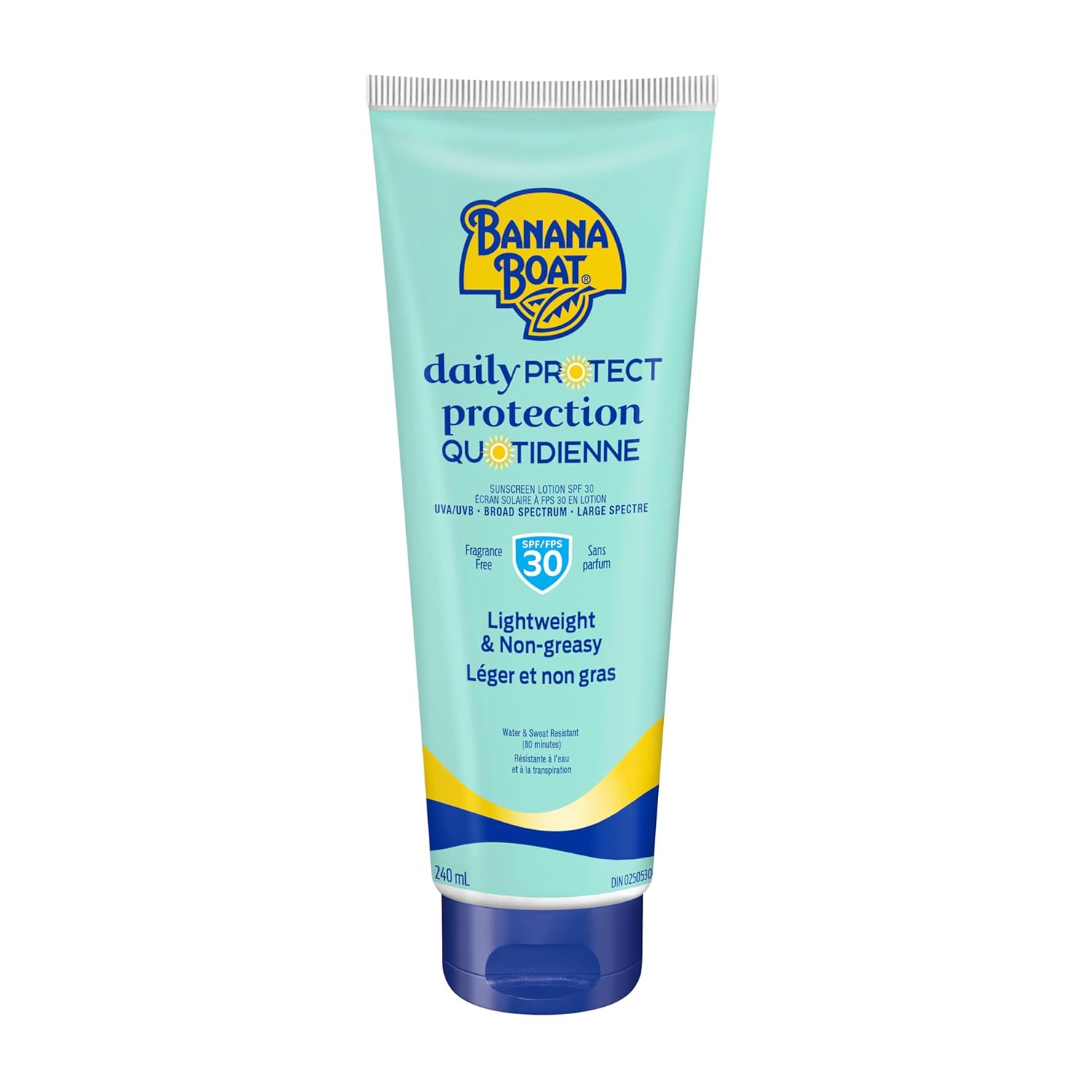 Banana Boat Dly Protection Lotion Spf30 Lighw Non Gr 240 mL — sun care at The Boardwalk Pharmacy, Kitchener-Waterloo