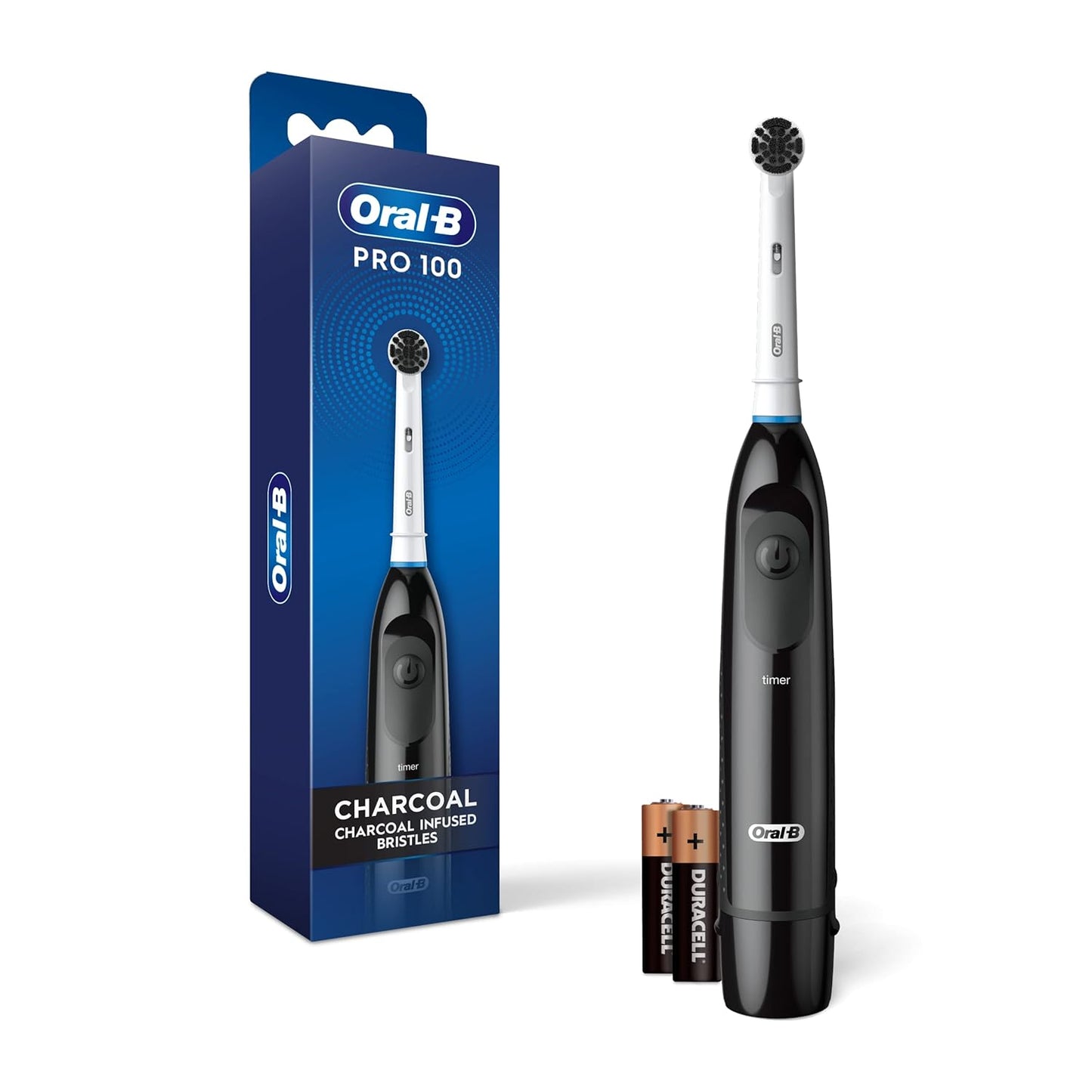 Oral B Pro 100 Toothbrush Charcoal Battery — oral care at The Boardwalk Pharmacy, Kitchener-Waterloo