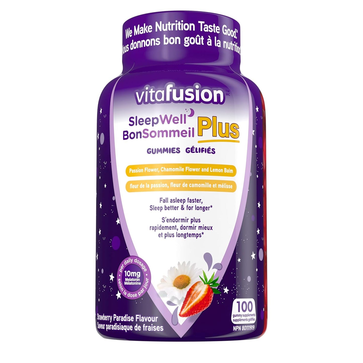 Vitafusion Melatonin Maximum + Gummies 100 — vitamin supplement at The Boardwalk Pharmacy, Kitchener-Waterloo