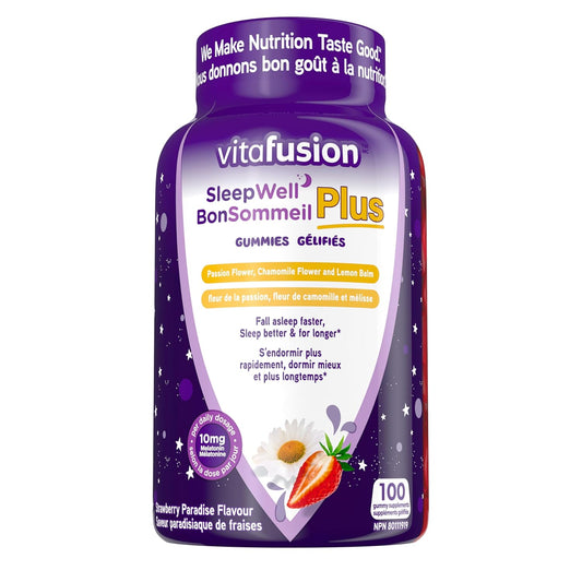 Vitafusion Melatonin Maximum + Gummies 100 — vitamin supplement at The Boardwalk Pharmacy, Kitchener-Waterloo