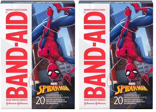 Band-Aid Spiderman Assorted 20 — first aid at The Boardwalk Pharmacy, Kitchener-Waterloo