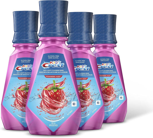 Crest Kids Rinse Strawberry 500 mL — oral care at The Boardwalk Pharmacy, Kitchener-Waterloo