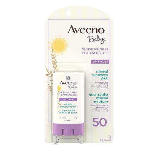 Aveeno Sensitive Skin Baby SPF 50 13 g — skincare at The Boardwalk Pharmacy, Kitchener-Waterloo