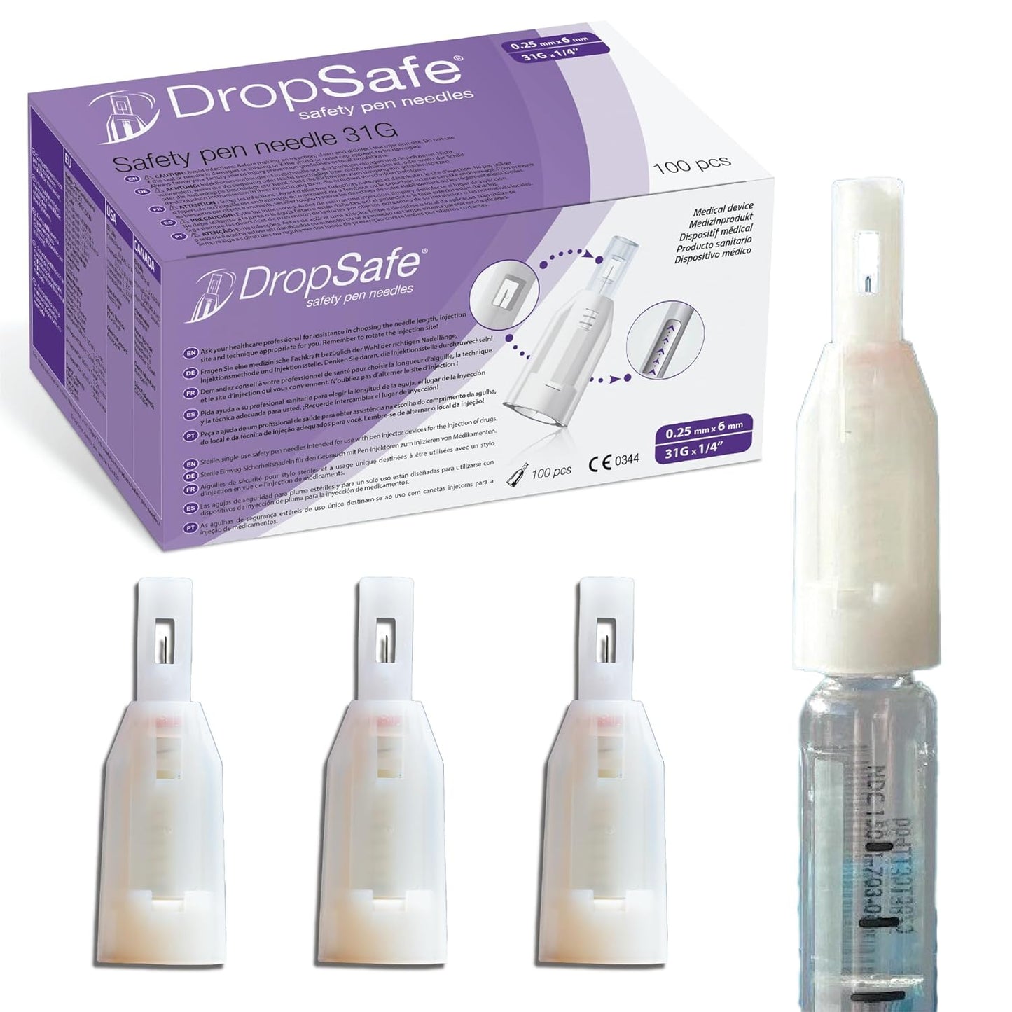 Dropsafe Sicura Needle Passive Safety 25gx1" 50 — foot care at The Boardwalk Pharmacy, Kitchener-Waterloo