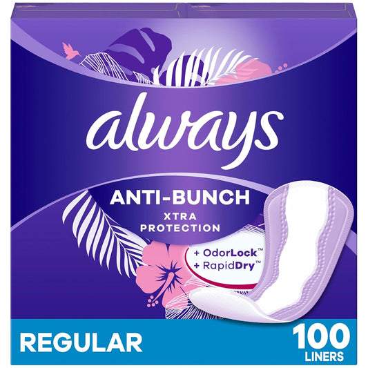 Always Panty Liner Regular Unscented 100 — feminine care at The Boardwalk Pharmacy, Kitchener-Waterloo