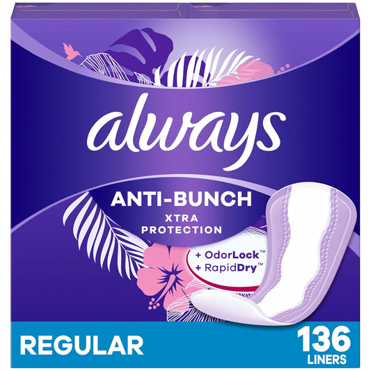 Always Anti-Bunch Liners Xtra Protection Regular 100 — feminine care at The Boardwalk Pharmacy, Kitchener-Waterloo