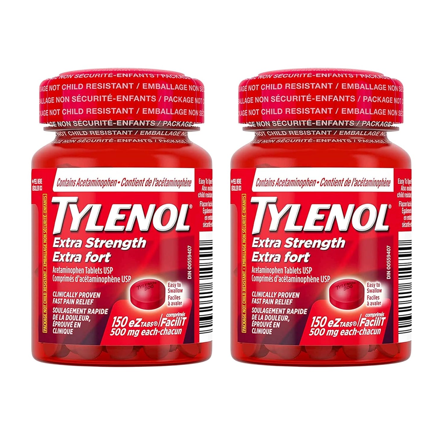 Tylenol Extra Strength Easy Tablets 500 mg 50 — pain relief at The Boardwalk Pharmacy, Kitchener-Waterloo
