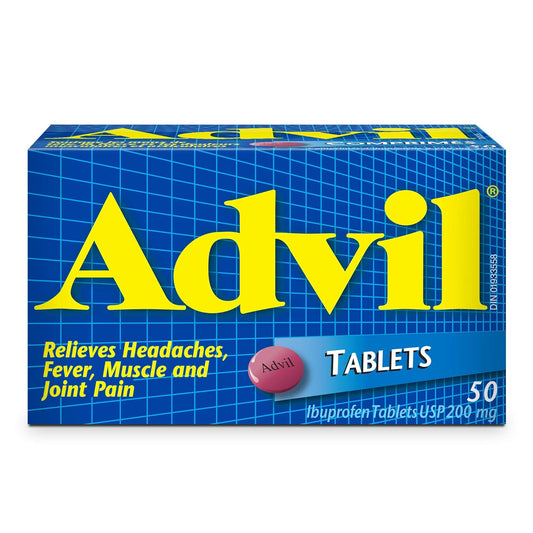 Advil Tablets 50 — pain relief at The Boardwalk Pharmacy, Kitchener-Waterloo