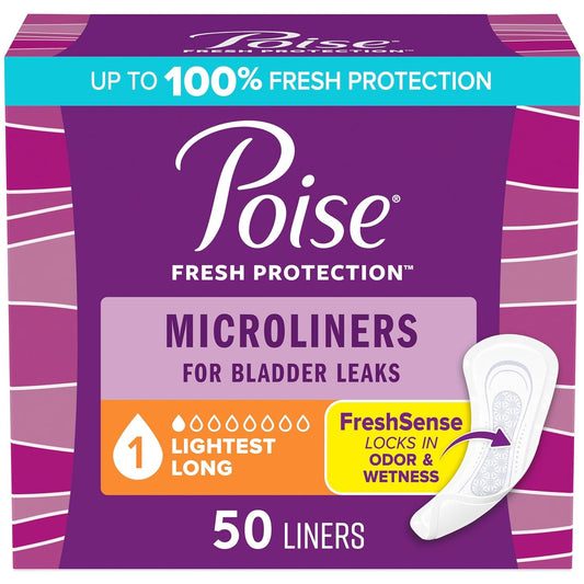 Poise Fresh Protection Microliners Liners Regular 50 — incontinence at The Boardwalk Pharmacy, Kitchener-Waterloo