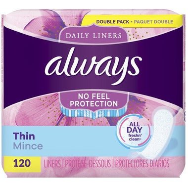 Always Liners 120 — always at The Boardwalk Pharmacy, Kitchener-Waterloo