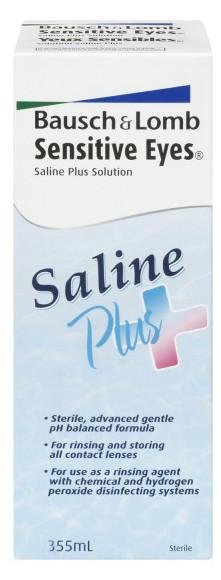 B & L Sens Saline + Soln 355ML — eye care at The Boardwalk Pharmacy, Kitchener-Waterloo