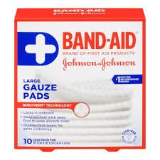Band-Aid Gauze Pads Large (10) — first aid at The Boardwalk Pharmacy, Kitchener-Waterloo