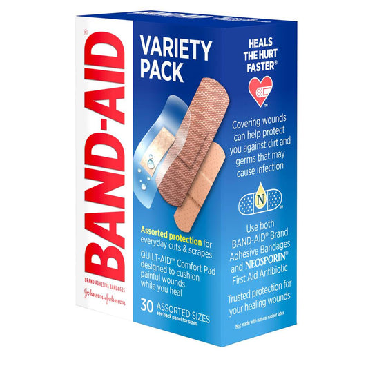 Band-Aid Variety Pack (30) — first aid at The Boardwalk Pharmacy, Kitchener-Waterloo