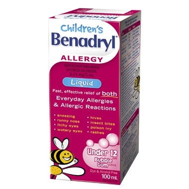 Benadryl Children Liquid — allergy relief at The Boardwalk Pharmacy, Kitchener-Waterloo