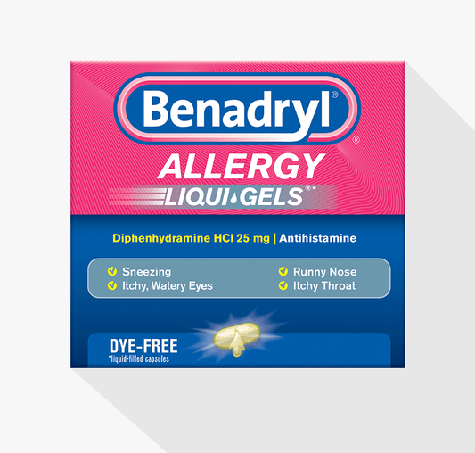 Benadryl RS Liqui-Gels (20) — allergy relief at The Boardwalk Pharmacy, Kitchener-Waterloo