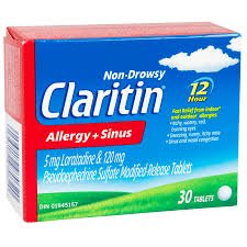 Claritin 12HR Allergy+Sinus N-D (30) — allergy relief at The Boardwalk Pharmacy, Kitchener-Waterloo