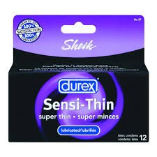 Durex Sheik Sensi-Thin Lub (12) — family planning at The Boardwalk Pharmacy, Kitchener-Waterloo