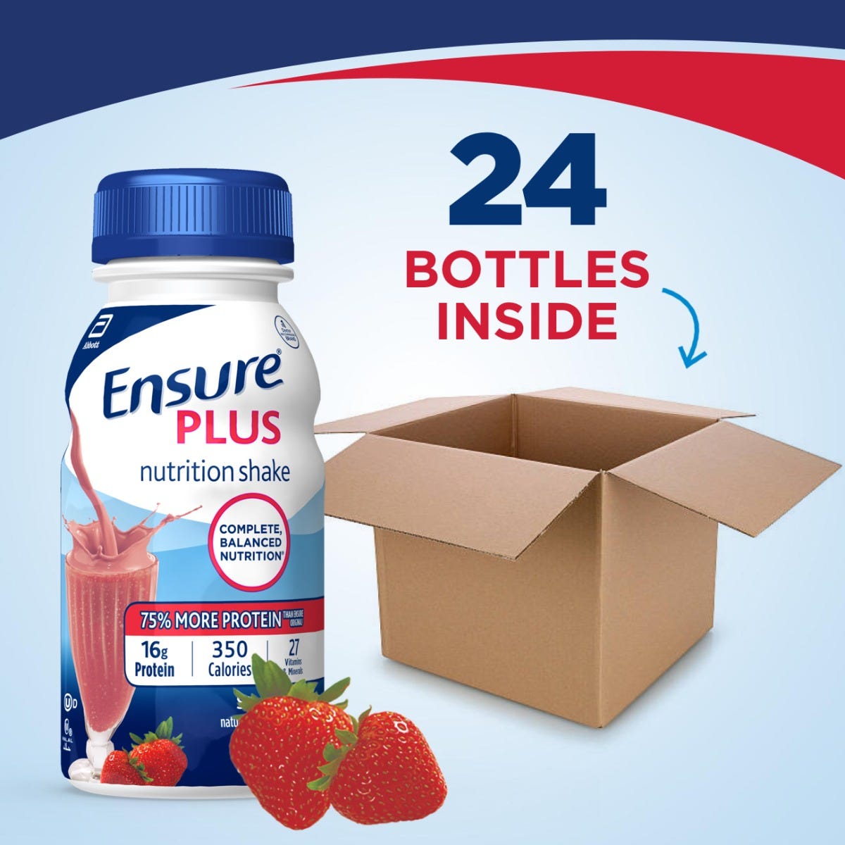 Ensure Plus Bot Strawberry 4/6X235ML - The Boardwalk Pharmacy