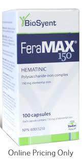 Feramax Caps 150MG Vegan Cert (100) — vitamin supplement at The Boardwalk Pharmacy, Kitchener-Waterloo