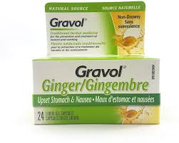Gravol Liquid Gel Ginger 500MG (24) — stomach aid at The Boardwalk Pharmacy, Kitchener-Waterloo