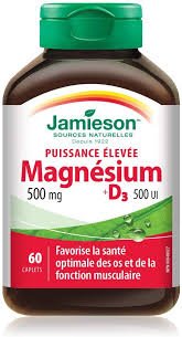 Jamieson Magnesium + D3 500MG 60's — vitamin supplement at The Boardwalk Pharmacy, Kitchener-Waterloo