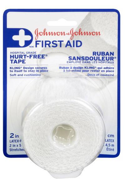 J&J 2 Inch Hurt Free Tape 4.5M — first aid at The Boardwalk Pharmacy, Kitchener-Waterloo