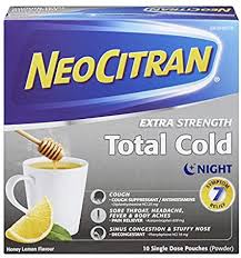 NeoCitran Extra Strength Total Cold Night 10's — cough and cold relief at The Boardwalk Pharmacy, Kitchener-Waterloo