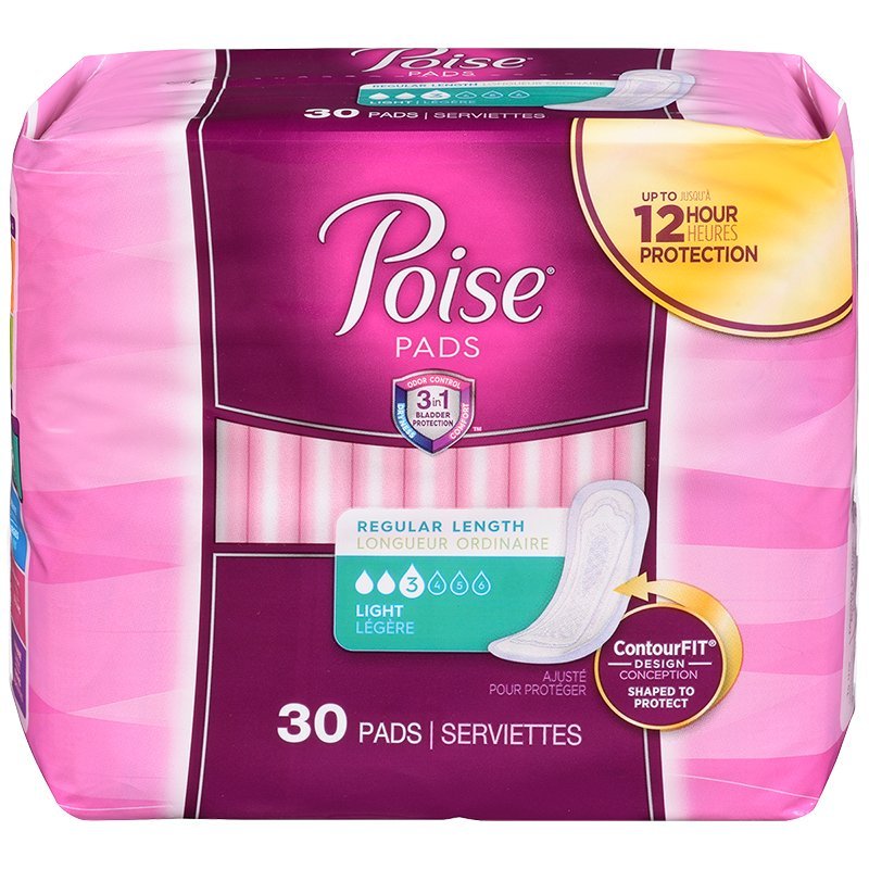 Poise Pads Regular 30's — incontinence at The Boardwalk Pharmacy, Kitchener-Waterloo