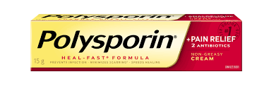 Polysporin Plus Pain Relief 15G — first aid at The Boardwalk Pharmacy, Kitchener-Waterloo