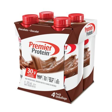 Premier Protein Chocolate 4X325ML — meal replacement at The Boardwalk Pharmacy, Kitchener-Waterloo