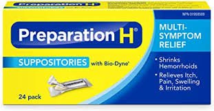 Preparation H Suppositories 24's — stomach aid at The Boardwalk Pharmacy, Kitchener-Waterloo