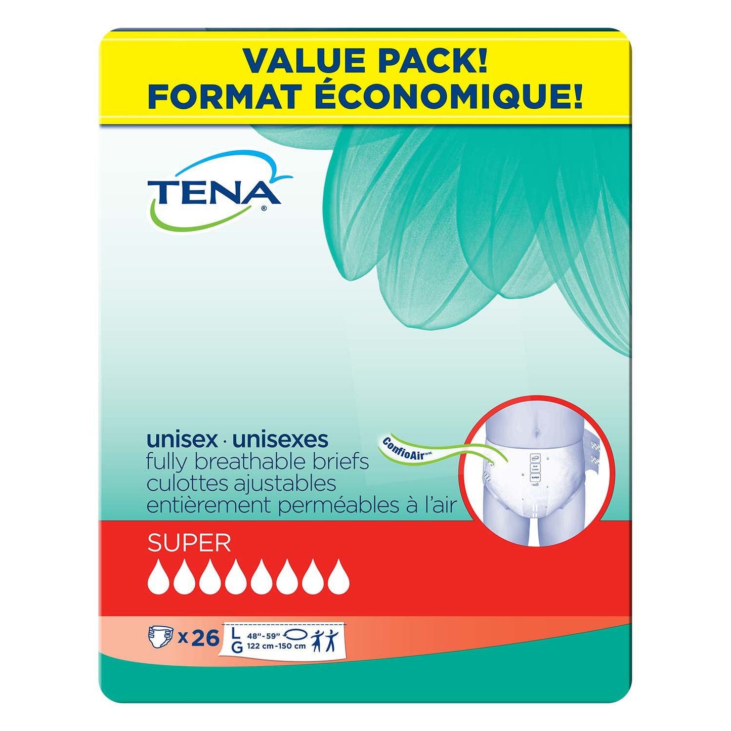 Tena Briefs Super Large 26's — incontinence at The Boardwalk Pharmacy, Kitchener-Waterloo